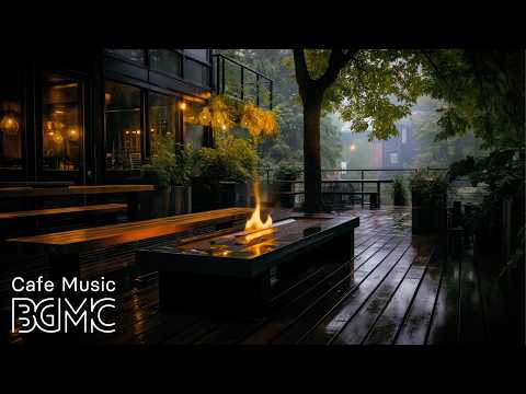 Rainy Spring Terrace & Smooth Piano Jazz ☕ Relaxing Café Music for Sleep & Study thumbnail