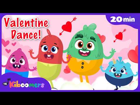 Valentine’s Day Dance Along Songs for Kids | Preschool Compilation | The Kiboomers thumbnail