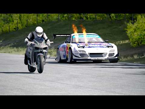Kawasaki Ninja H2R vs  Mazda Mad Mikes vs Twin Turbo Ferrari F12 vs Koenigsegg Jesko Absolut thumbnail
