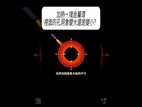 加熱一塊金屬環，裡面的孔洞會變大還是變小？#科普 #漲知識 thumbnail