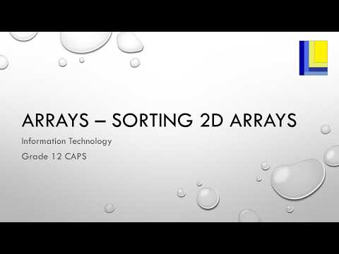 Arrays – Sorting a 2D Array thumbnail