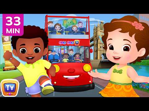 Wheels on the Bus | London, New York, Kenya Safari & More | 33 Min for Kids | ChuChu TV thumbnail