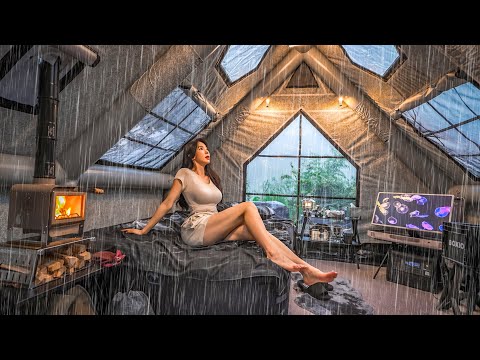 CAMPING IN HEAVY RAIN WITH A NEW LUXURY INFLATABLE TENT thumbnail