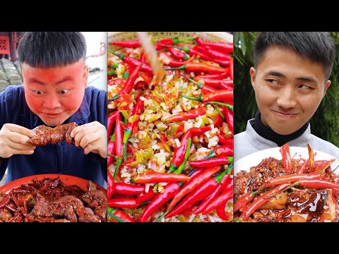 Eating chili challenge! | Funny Mukbang | TikTok Funny Video | Songsong and Ermao thumbnail