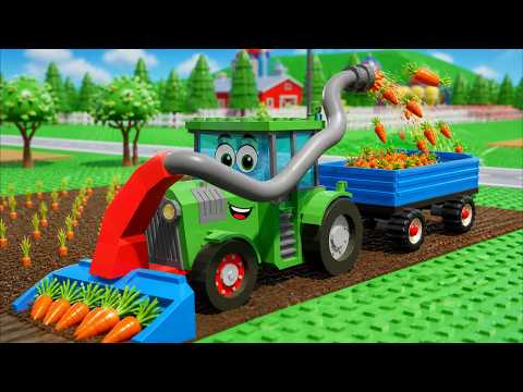 Roblox Style Tractor and Weird Carrot Harvesting Machine - Farmers' Breakdown and Work thumbnail