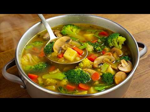 This vegetable soup lowers my blood sugar! Now I make soup every day! Vegetable soup with mushrooms thumbnail
