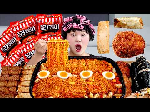 MUKBANG 하이유가 직접 만든 즉석 라볶이 만두 김밥 먹방! Teokbokki & Gimbap & Noodles Eating Sound | HIU 하이유 | HIU 하이유 thumbnail
