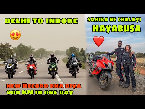Delhi to Indore on Superbikes? 900 KM ka Record bna diya ek hi din mai ❤️ Sahiba ne Hayabusa chlayi? thumbnail