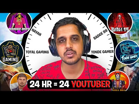 PLAYING FREEFIRE FOR 24 HOUR WITH 24 YOUTUBERS ? thumbnail