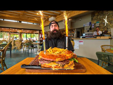 I ORDERED THE BIGGEST BURGER IN FRANCE...OVER 300 PEOPLE HAVE FAILED TO FINISH IT! | BeardMeatsFood thumbnail