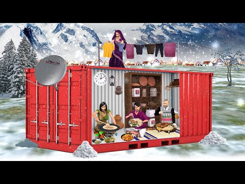Winter Me Container House Indian Jugaad Thand Me Ghar Hindi Kahani Hindi Moral Stories Comedy Video thumbnail