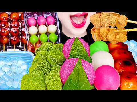 ASMR RAINDROP MOCHI, WARABI MOCHI DANGO 물방울 떡 와라비 모찌 당고 먹방 MUKBANG, EATING thumbnail