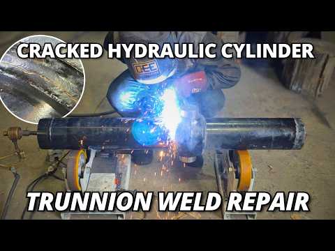 Cracked Hydraulic Cylinder from Caterpillar’s Largest Grader | Weld Repair thumbnail