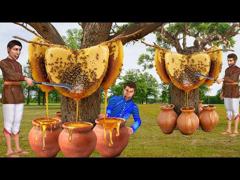 Adivasi Honey Bee Farming Pot Honey Harvesting Hindi Kahani Hindi Moral Stories Funny Comedy Video thumbnail