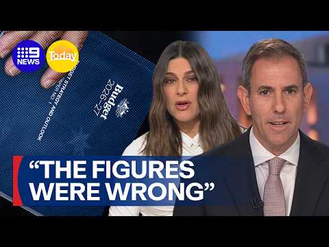 "The figures were WRONG, Treasurer" Jim Chalmers grilled over budget | 9 News Australia thumbnail