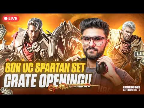 60K UC CRATE OPENING | CONQUEROR RANK PUSH TO #1 | BGMI LIVE #iQOORankPush thumbnail