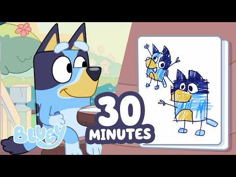 Drawing for Dad 🎨 💙 | Bluey Does Arts and Crafts | Perfect Clip + More! ⭐️ | Bluey thumbnail