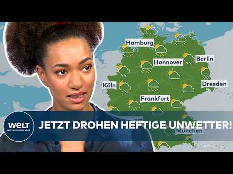 UNWETTER-ALARM: Heftige Gewitter, Starkregen und Sturmböen! Unwetterfront rollt über Deutschland! thumbnail