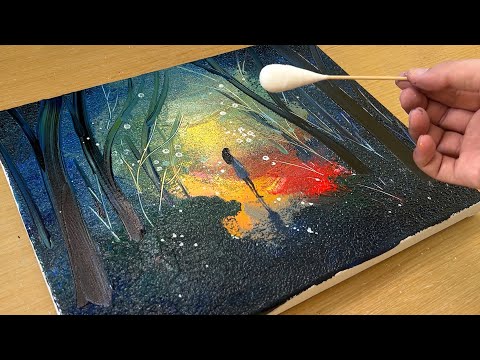 Paint using Medical Q-tips / Painting / Easy Creative Art thumbnail