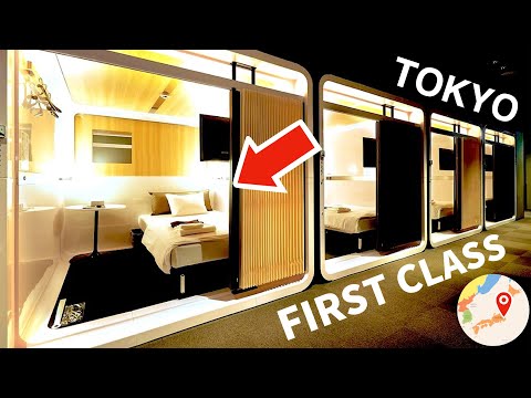 Luxury FIRST CLASS Capsule Hotel Experience 😆 Tokyo, Japan 🇯🇵 カプセルホテル 東京 ファーストキャビン 高級 豪華 ファーストクラス thumbnail