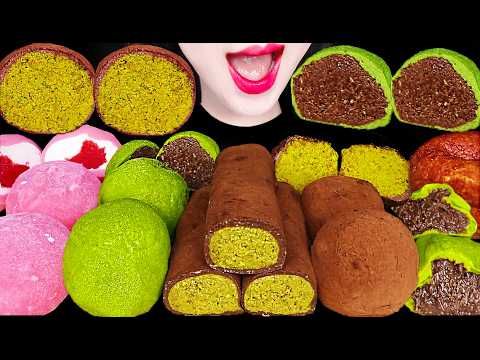 ASMR DUBAI CHOCOLATE 두바이 쫀득 김밥, 말차 두쫀쿠 먹방 MUKBANG, EATING thumbnail