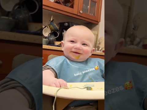 Baby sneezes are funny and adorable 🥰#BabySneezes #CuteBaby #FunnyBaby #BabyMoments #BabyLaughs thumbnail