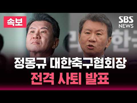 [🔴속보] 정몽규 대한축구협회장 사의 표명 "2026 북중미 월드컵 이후 물러나겠다" | SBS 뉴스속보 thumbnail