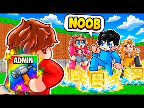 Me Hice Pasar por NOOB, después USÉ ADMIN en PATEA un LUCKY BLOCK en Roblox! thumbnail