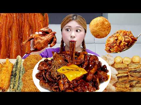 MUKBANG 하이유의 숯불양념치킨 분모자 치킨 통닭 먹방! SPICY NOODLES FRIED CHICKEN EATING SOUND | HIU 하이유 thumbnail