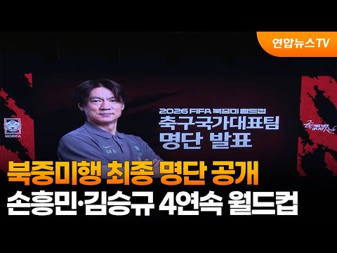 북중미행 최종 명단 공개…손흥민·김승규 4연속 월드컵 / 연합뉴스TV (YonhapnewsTV) thumbnail