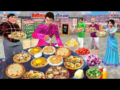 10rs Egg Pizza Street Food Eating Egg Pizza Hindi Kahaniya Hindi Moral Stories New Funny Comedy thumbnail