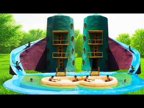 Full Underground Living Building, Building a Hidden Underground Slide House With a Swimming Pool thumbnail