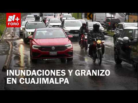 Reportan fuertes encharcamientos en Avenida de los Poetas, en Cuajimalpa, por las Lluvias thumbnail