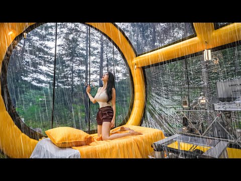 ☔️CAMPING IN THE RAIN INSIDE A HUGE CAPSULE AIR TENT thumbnail