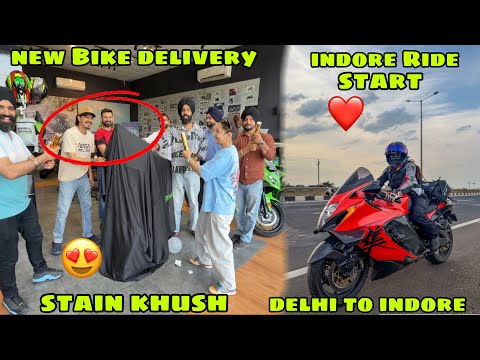 Finally Stain ki Bike ki Delivery leli ? or lete hi Indore ki Ride par nikal gaye ? Delhi to Indore thumbnail