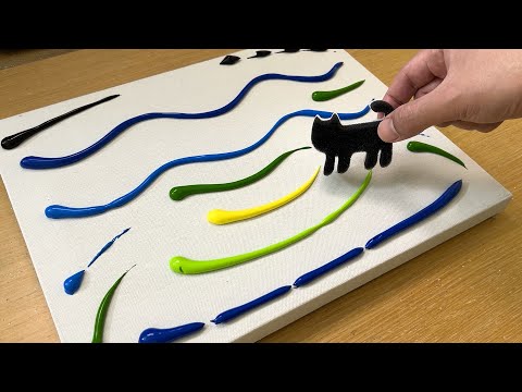 Cat Sponge Painting Technique for Beginners / Acrylic Painting thumbnail