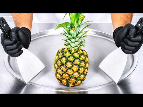 Pineapple - Ice Cream Rolls | ASMR thumbnail