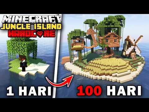 100 Hari Minecraft PULAU JUNGLE Hardcore thumbnail