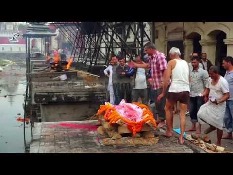 Cremation Dead Corpse Body, Pashupatinath Temple, Kathmandu, Nepal thumbnail