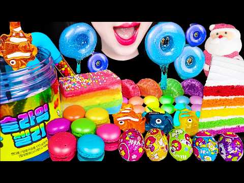ASMR RAINBOW SOUR SLIME JELLY MARSHMALLOW 슬라임 젤리 마쉬멜로우 먹방 MUKBANG, EATING thumbnail