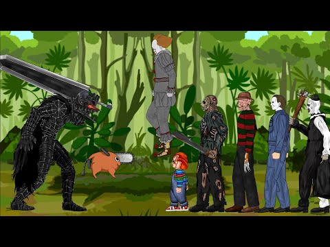 Berserker Armor, Pochita vs Jason Voorhees, Freddy Krueger, Michael, Penny Wise, Chucky, Art  Clown thumbnail