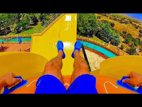 Extreme U-Shaped Water Slide Ride at Aquópolis Madrid 🇪🇸 thumbnail