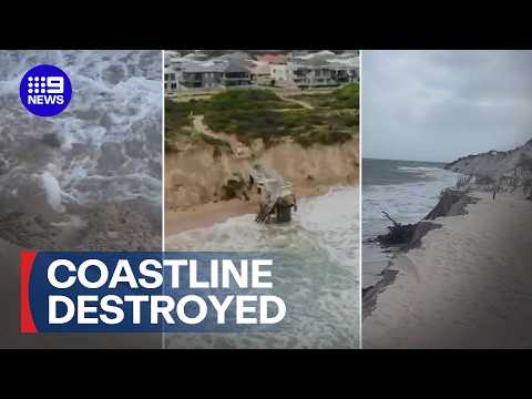 Once in a generation storm turns beaches into cliffs | 9 News Australia thumbnail