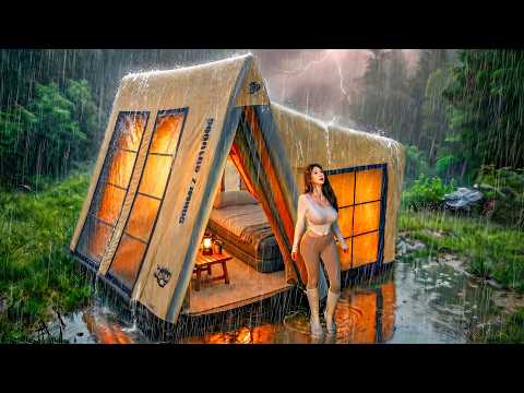 ☔️NONSTOP HEAVY RAIN CAMPING IN AN AIR TENT ASMR thumbnail