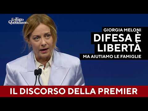 Meloni: "Difesa è libertà ma aiutiamo famiglie e imprese o non rimane nulla da difendere" thumbnail