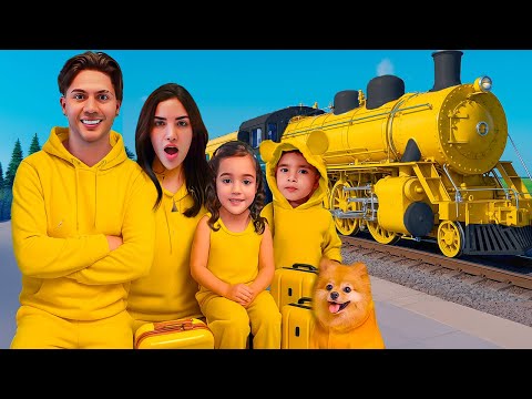 VIAJANDO SOLO de COLOR AMARILLO en TREN 🚂  thumbnail