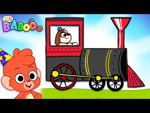 BLOCK TRAIN Shapes & Colors | Club Baboo Junior | 1 HOUR Fun Educational Videos for Kids | Learn ABC thumbnail