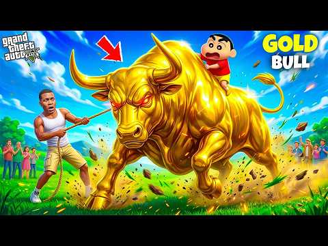 Franklin & Shinchan Trying to Control ANGRY GOLDEN Cow💪😡 Most Shocking Life thumbnail