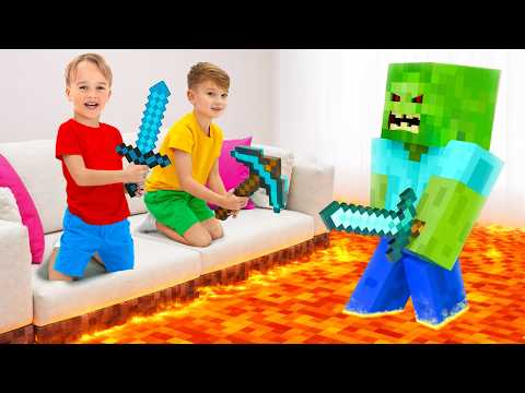 Minecraft Became Real at Home - Fun challenges for kids thumbnail