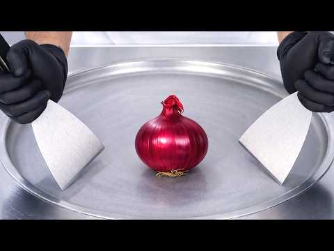 Onion - Ice Cream Rolls | ASMR 🧅🍦 thumbnail